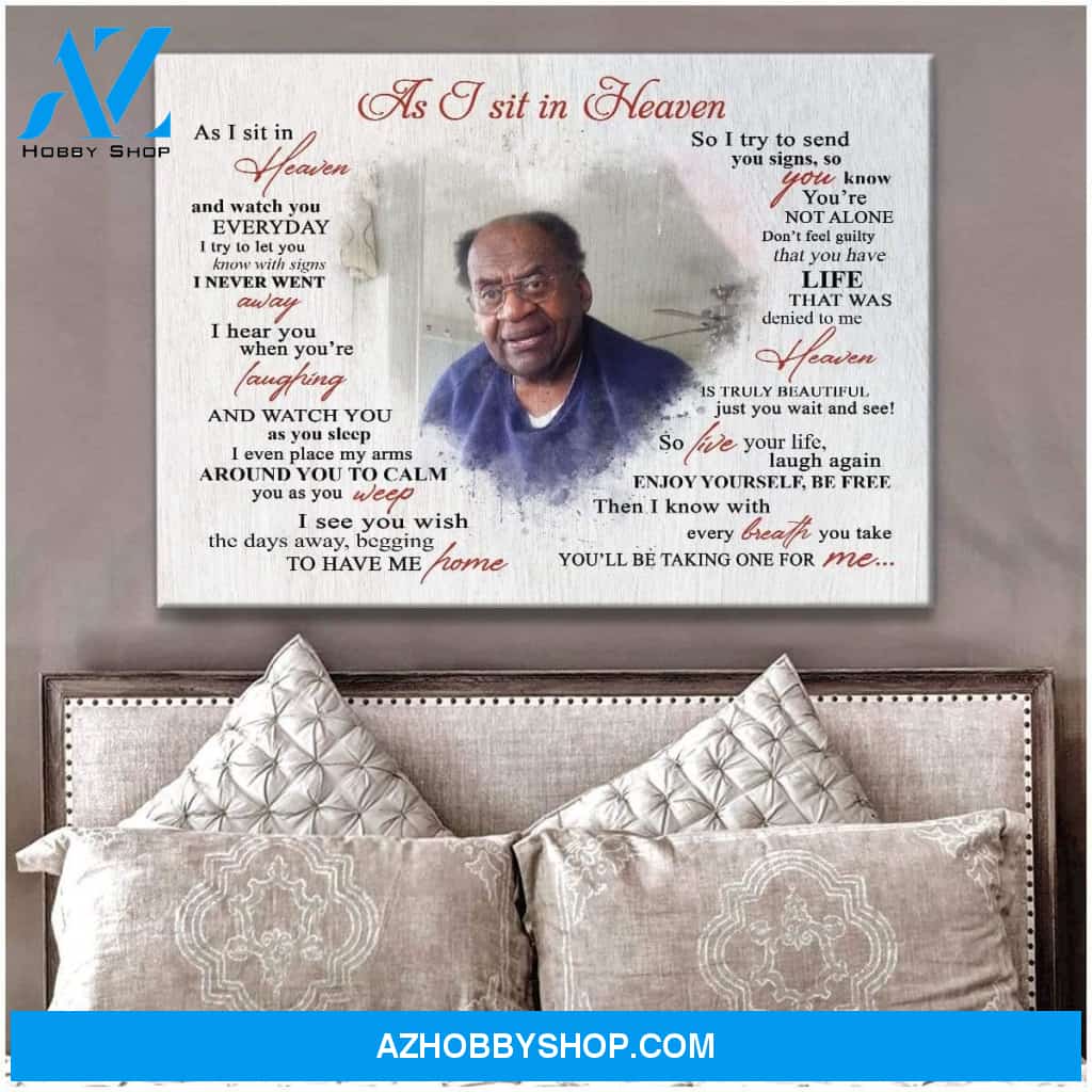 Personalized As I Sit In Heaven Wall Art Canvas