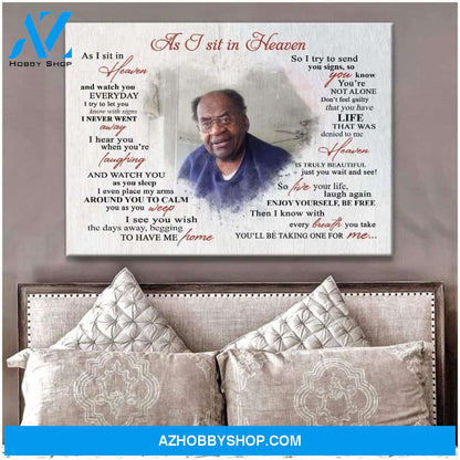 Personalized As I Sit In Heaven Wall Art Canvas