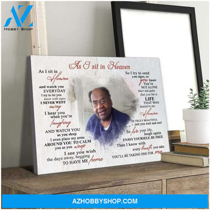 Personalized As I Sit In Heaven Wall Art Canvas