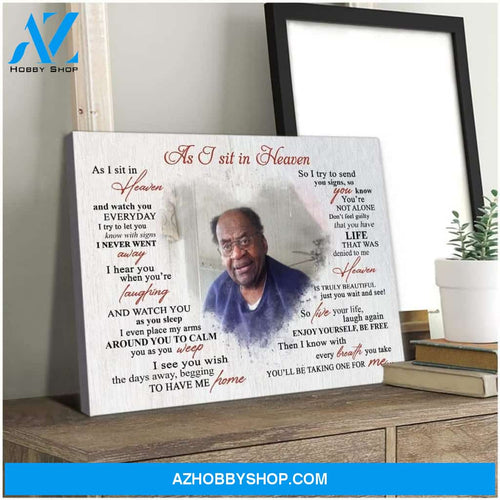 Personalized As I Sit In Heaven Wall Art Canvas