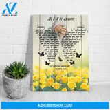 Personalized, As I Sit In Heaven Yellow Roses Background Canvas Wall Art