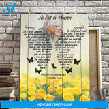 Personalized, As I Sit In Heaven Yellow Roses Background Canvas Wall Art