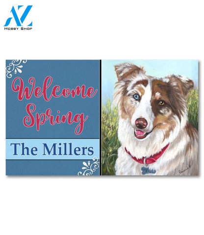 Personalized Australian Shepherd Scarlet Doormat - 18" x 30"