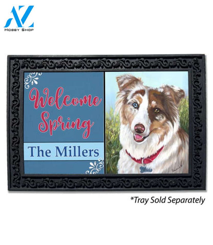 Personalized Australian Shepherd Scarlet Doormat - 18" x 30"