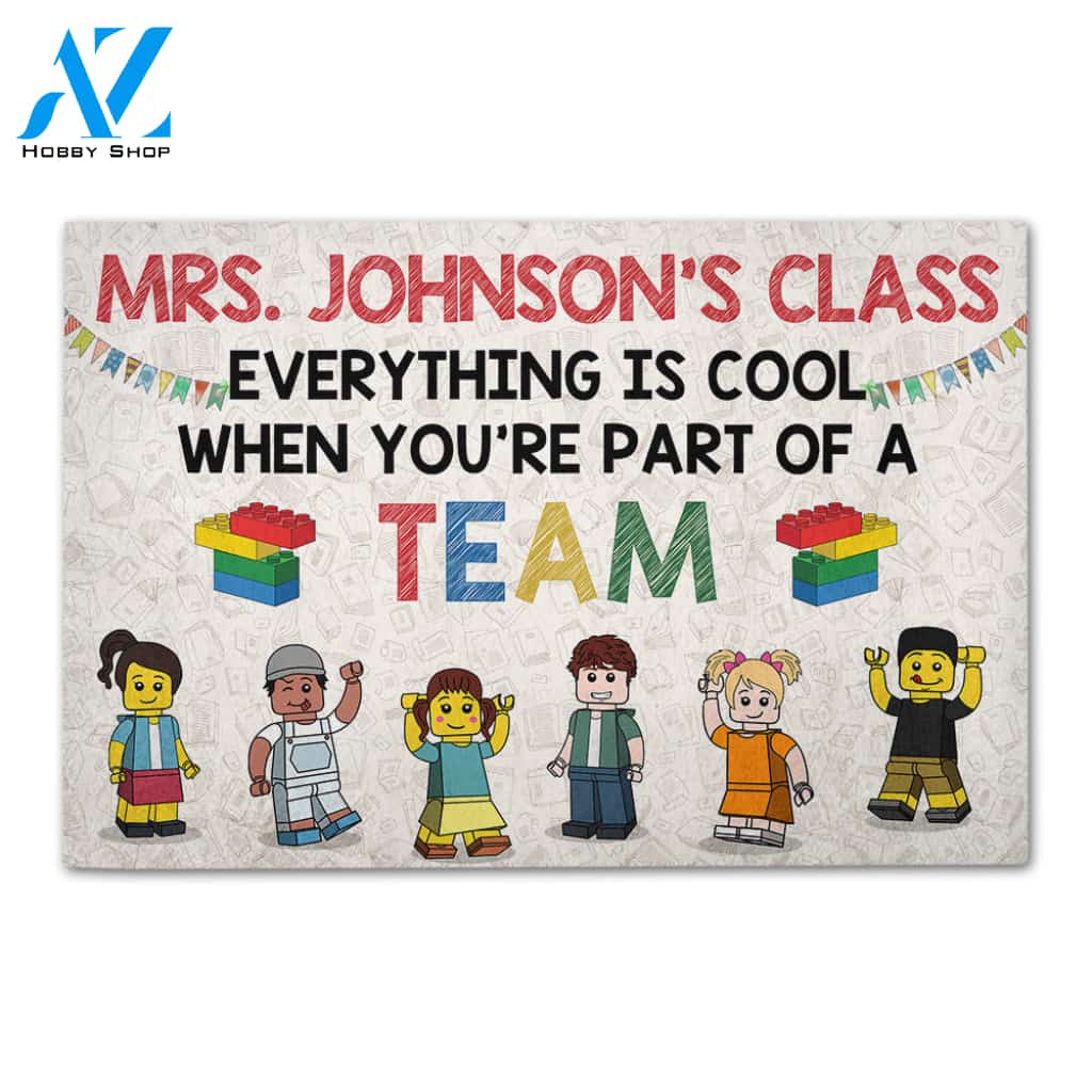 Personalized Back To School Ideas Teacher Every thing is cool Custom Classroom Doormat