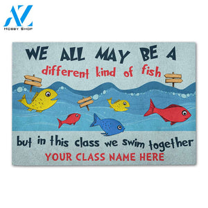 Personalized Back To School Ideas Teacher We Swim Together - Custom Classroom Doormat