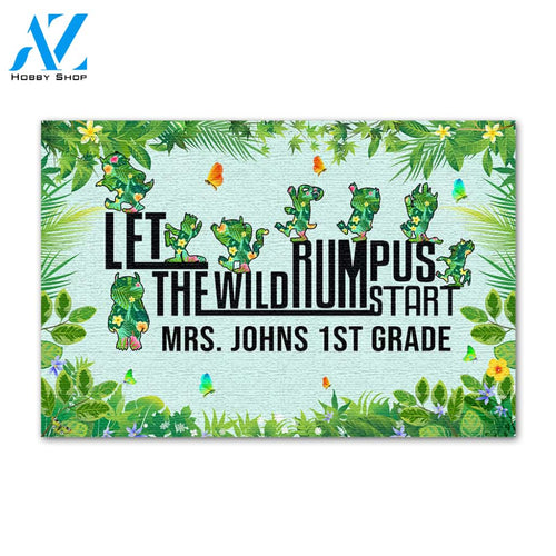 Personalized Back To School Ideas Teacher Wild rumpus Custom Classroom Doormat