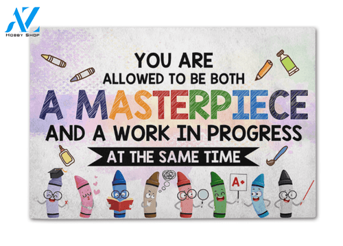 Personalized Back To School Ideas Teacher You Are Allowed To Be Both Masterpiece Classroom Doormat Indoor And Outdoor Doormat Gift For Teacher Classroom Decor Warm House Gift Welcome Mat