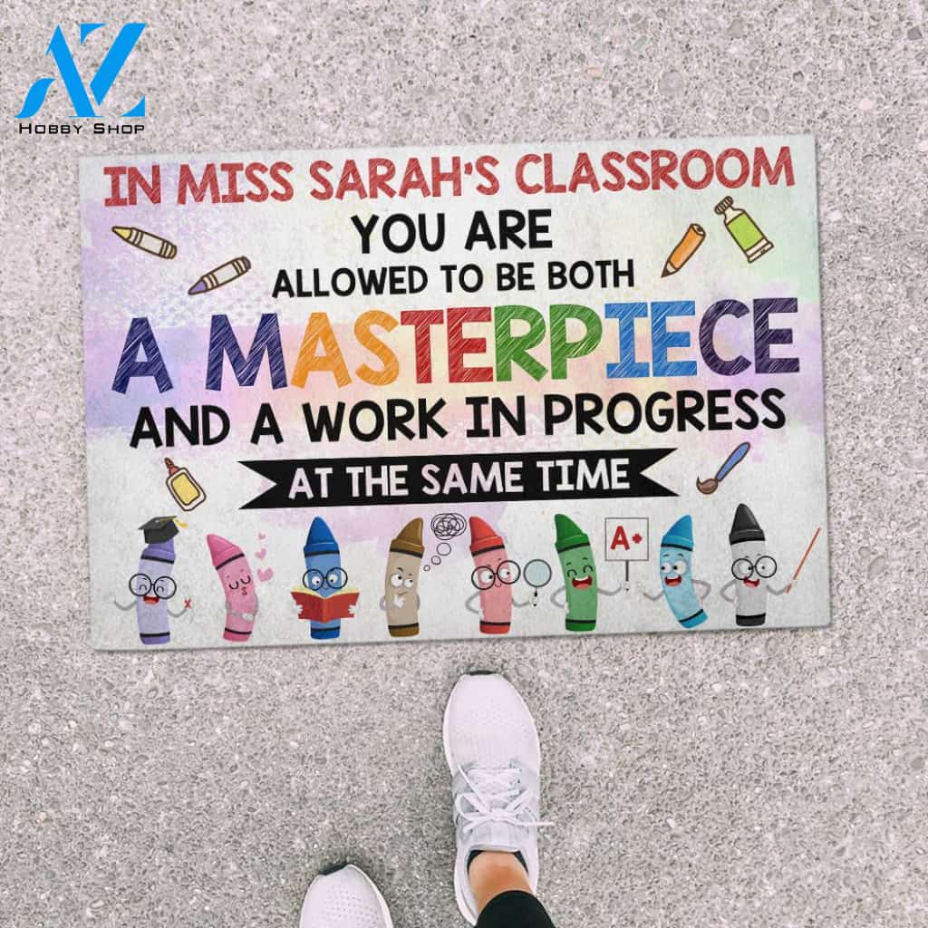 Personalized Back To School Ideas Teacher You Are Allowed To Be Both Masterpiece Classroom Doormat Indoor And Outdoor Doormat Gift For Teacher Classroom Decor Warm House Gift Welcome Mat