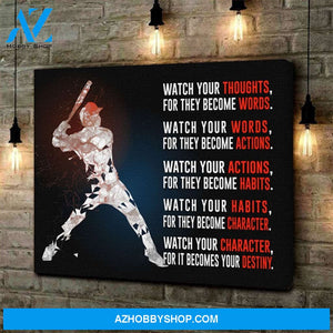 Personalized Baseball Art Print Canvas Baseball Lover Gifts