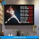 Personalized Baseball Art Print Canvas Baseball Lover Gifts