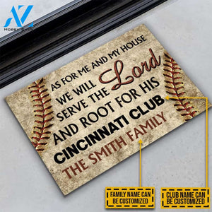 Personalized Baseball As For Me And My House Customized Doormat