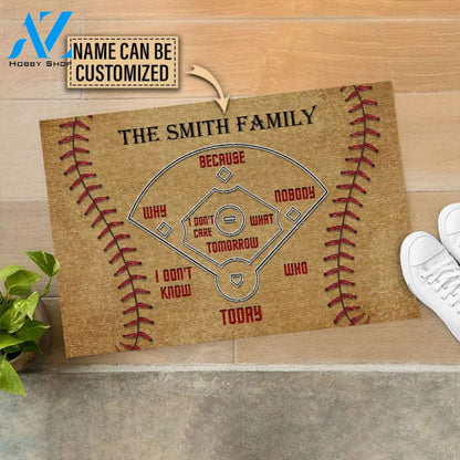 Personalized Baseball Ball Field Customized Doormat