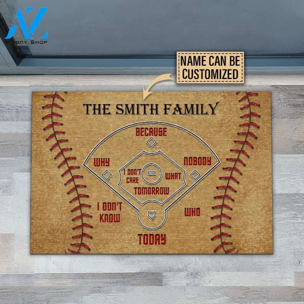 Personalized Baseball Ball Field Customized Doormat