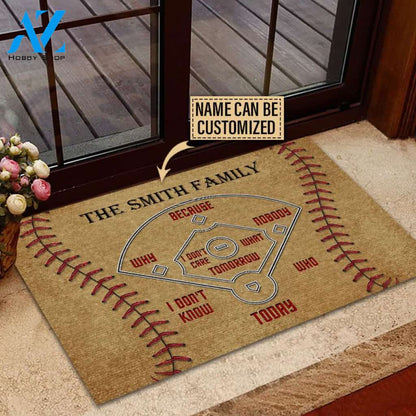 Personalized Baseball Ball Field Doormat, Gift For Baseball Lovers, Gift For Friend Family, Birthday Gift Decor Warm House Gift Welcome Mat