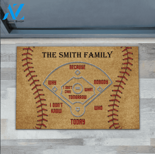 Personalized Baseball Ball Field Doormat, Gift For Baseball Lovers, Gift For Friend Family, Birthday Gift Decor Warm House Gift Welcome Mat
