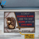 Personalized Baseball Best Score Customized Doormat