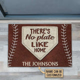 Personalized Baseball No Plate Like Home Brown Customized Doormat