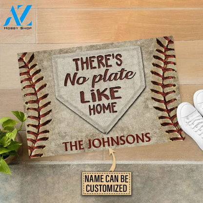 Personalized Baseball No Plate Like Home Customized Doormat
