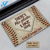 Personalized Baseball No Plate Like Home Customized Doormat | WELCOME MAT | HOUSE WARMING GIFT