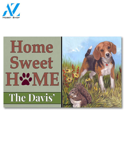 Personalized Beagle Hunter Doormat - 18" x 30"