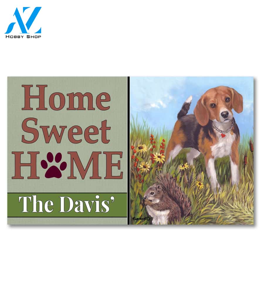 Personalized Beagle Hunter Doormat - 18" x 30"
