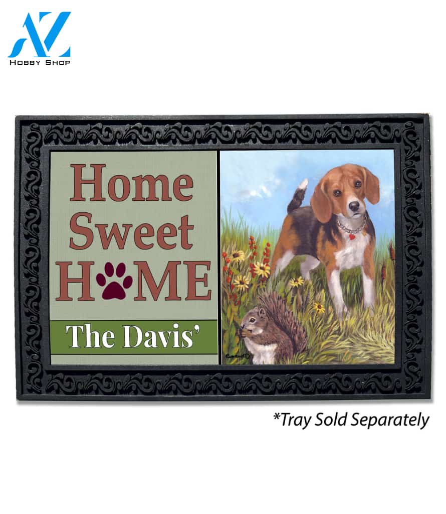 Personalized Beagle Hunter Doormat - 18" x 30"