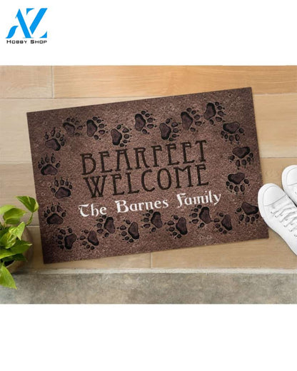 Personalized Bearfeet Welcome Paw Funny Doormat Gift For Dog Cat Pet Lovers Birthday Gift Home Decor Warm House Gift Welcome Mat