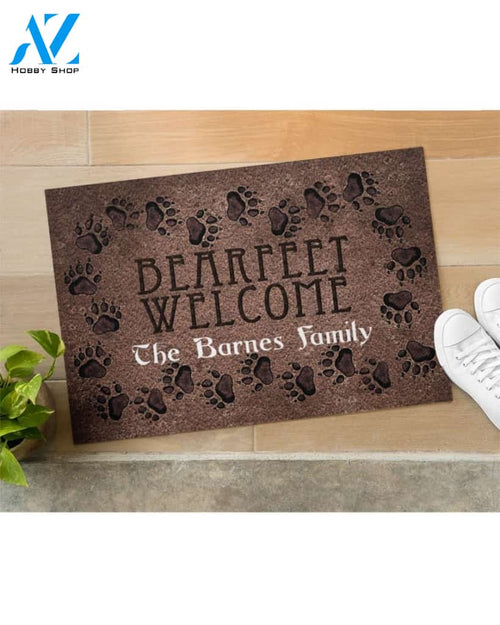 Personalized Bearfeet Welcome Paw Funny Doormat Gift For Dog Cat Pet Lovers Birthday Gift Home Decor Warm House Gift Welcome Mat