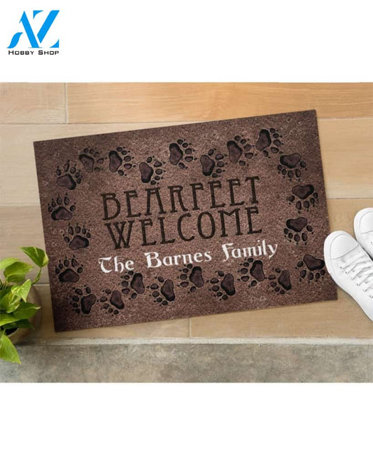 Personalized Bearfeet Welcome Paw Funny Doormat Gift For Dog Cat Pet Lovers Birthday Gift Home Decor Warm House Gift Welcome Mat