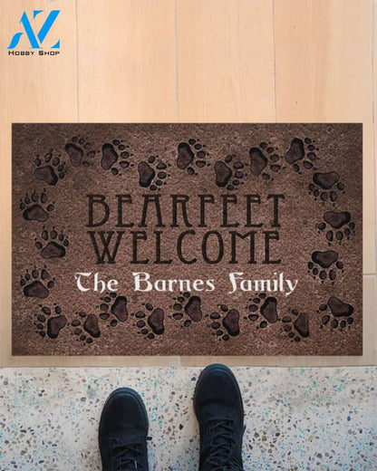 Personalized Bearfeet Welcome Paw Funny Doormat Gift For Dog Cat Pet Lovers Birthday Gift Home Decor Warm House Gift Welcome Mat