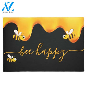 Personalized Bee Happy and Honey Insect Doormat Indoor and Outdoor Doormat Entrance Rug Sweet Home Decor Housewarming Gift Gift for Bee Lovers Insect Lovers Gift Idea