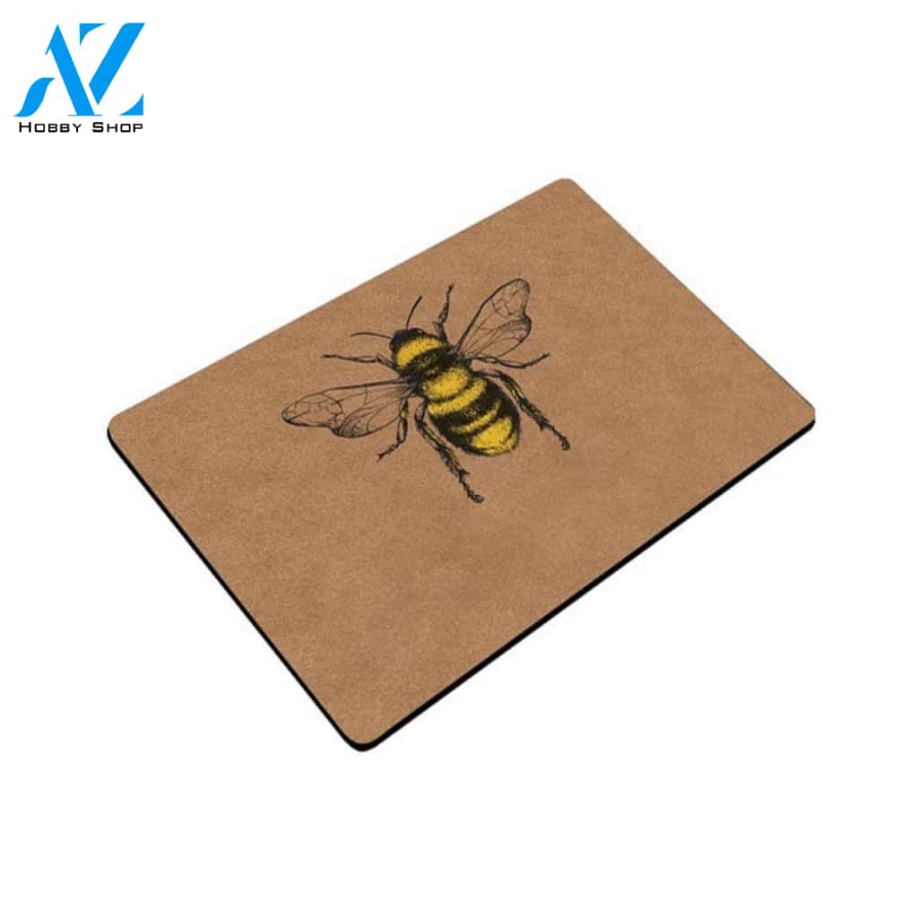 Personalized Bee - Happy Hive Insect Doormat Indoor and Outdoor Doormat Entrance Rug Sweet Home Decor Housewarming Gift Gift for Bee Lovers Insect Lovers Gift Idea