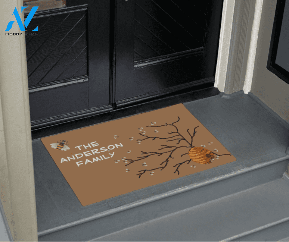 Personalized Bee Hive Insect Doormat Indoor and Outdoor Doormat Entrance Rug Sweet Home Decor Housewarming Gift Gift for Bee Lovers Insect Lovers Gift Idea