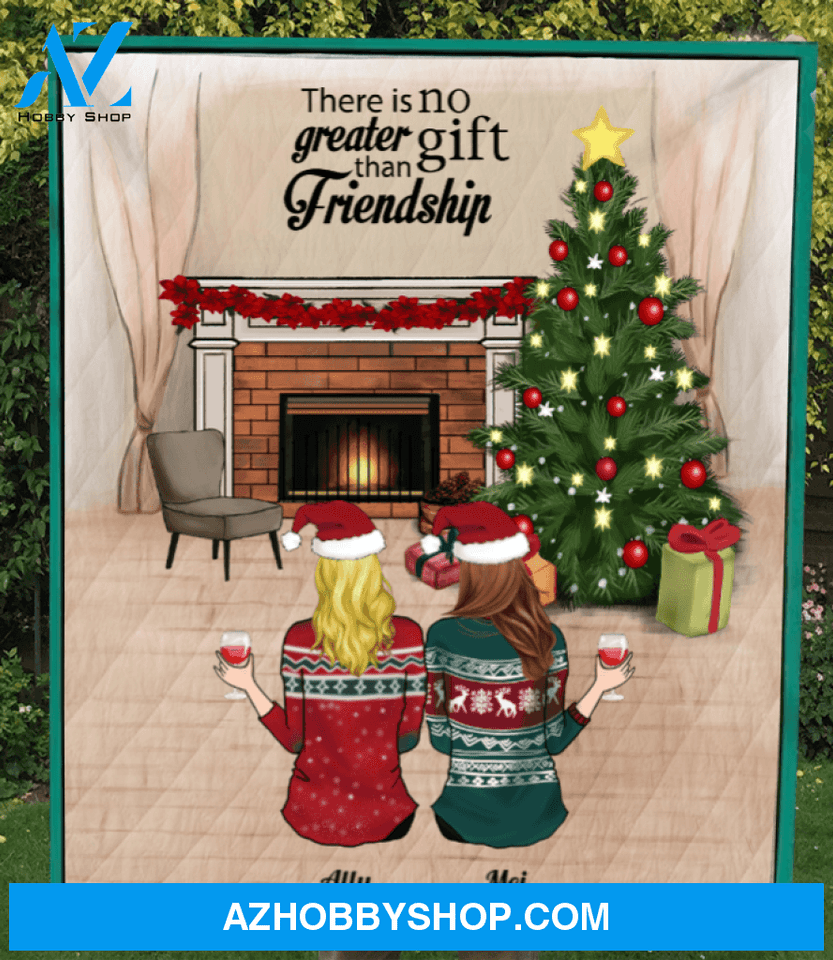 Personalized Best Friend Christmas Gift Ideas Quilt Blanket - Upto 5 Besties