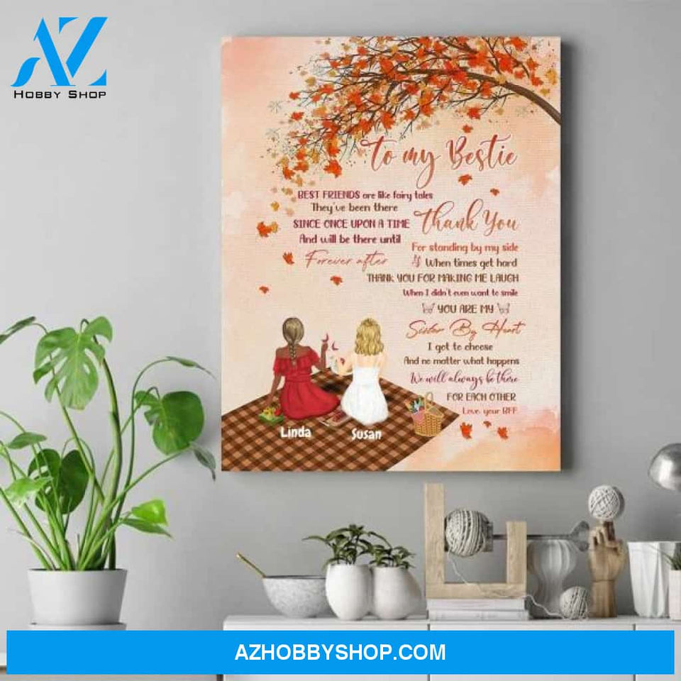 Personalized Bestie Matte Canvas - Best Birthday Gifts For Bff - Best Friend Gift Ideas