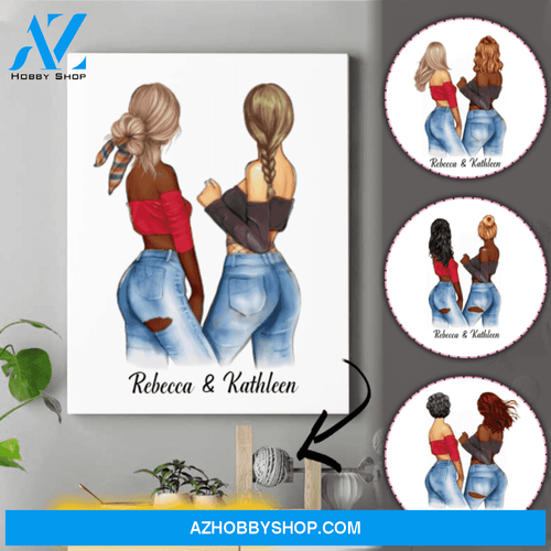 Personalized Bestie Matte Canvas - Cute Best Friend Gift - Bff Birthday Gifts Ideas