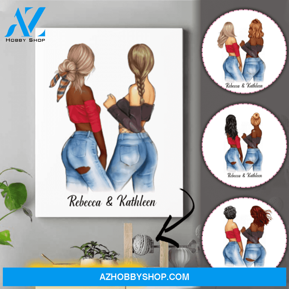 Personalized Bestie Matte Canvas - Cute Best Friend Gift - Bff Birthday Gifts Ideas
