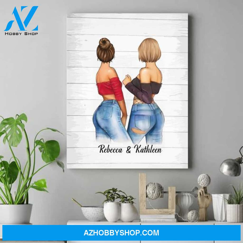 Personalized Bestie Matte Canvas - Cute Best Friend Gift - Bff Birthday Gifts Ideas
