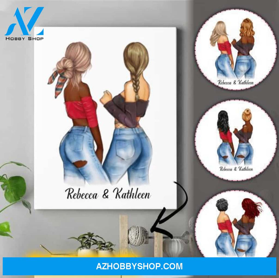 Personalized Bestie Matte Canvas - Cute Best Friend Gift - Bff Birthday Gifts Ideas