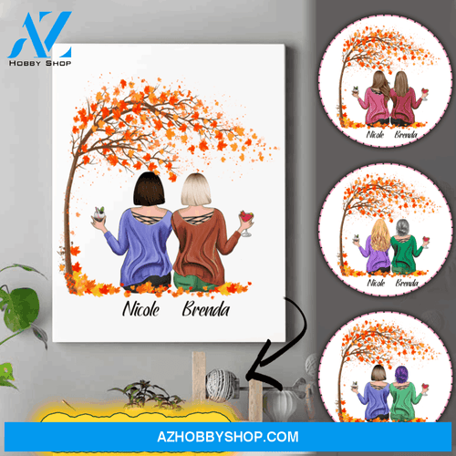 Personalized Bestie Matte Canvas - Long Distance Bff Gifts - Best Friend Gift Ideas For Birthday