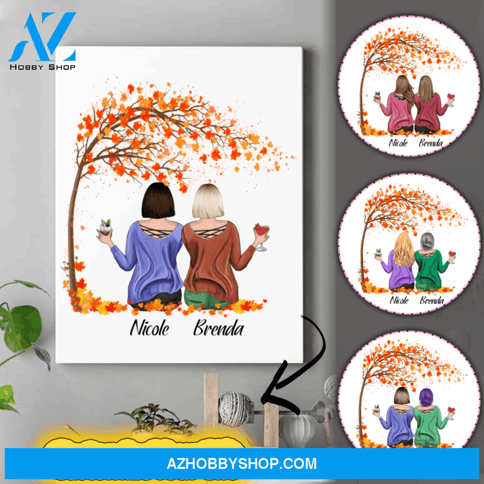 Personalized Bestie Matte Canvas - Long Distance Bff Gifts - Best Friend Gift Ideas For Birthday