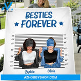 Personalized Besties Accomplice Alibi Quilt/ Fleece Blanket - Gift Idea For Friends/ Sisters - Besties Forever