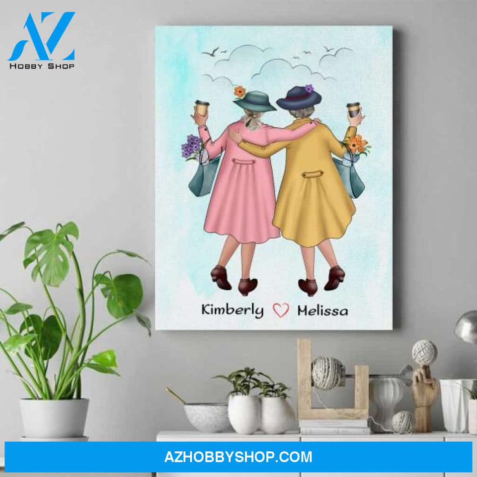 Personalized Besties Forever Canvas - Birthday Present For Bff - Best Friends Wall Art