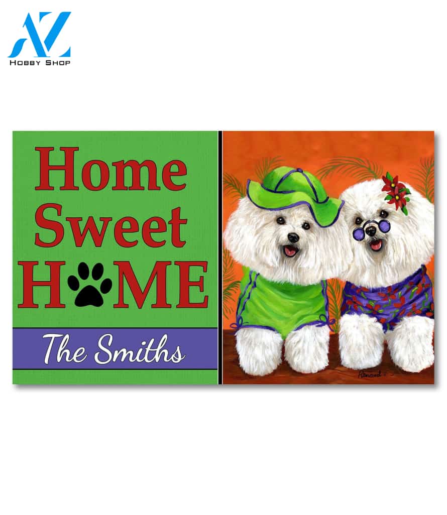 Personalized Bichon Frise Aloha Doormat - 18" x 30"
