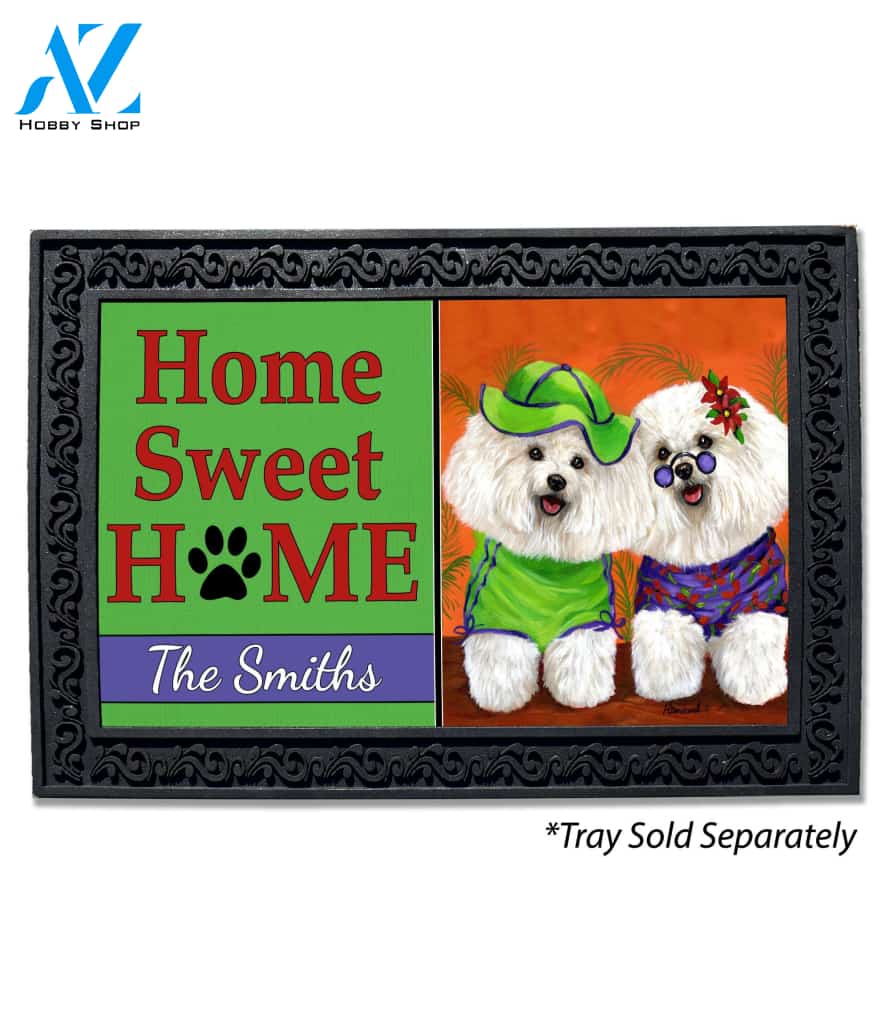 Personalized Bichon Frise Aloha Doormat - 18" x 30"