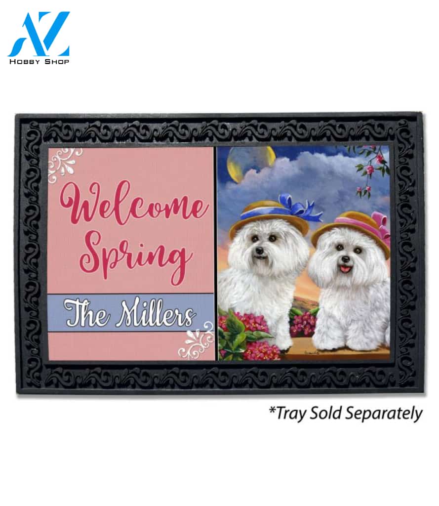 Personalized Bichon Frise Soulmates Doormat - 18" x 30"