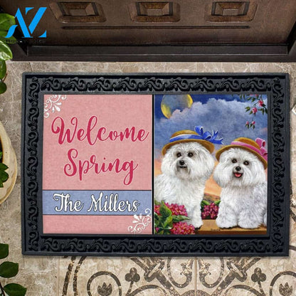 Personalized Bichon Frise Soulmates Doormat - 18" x 30"