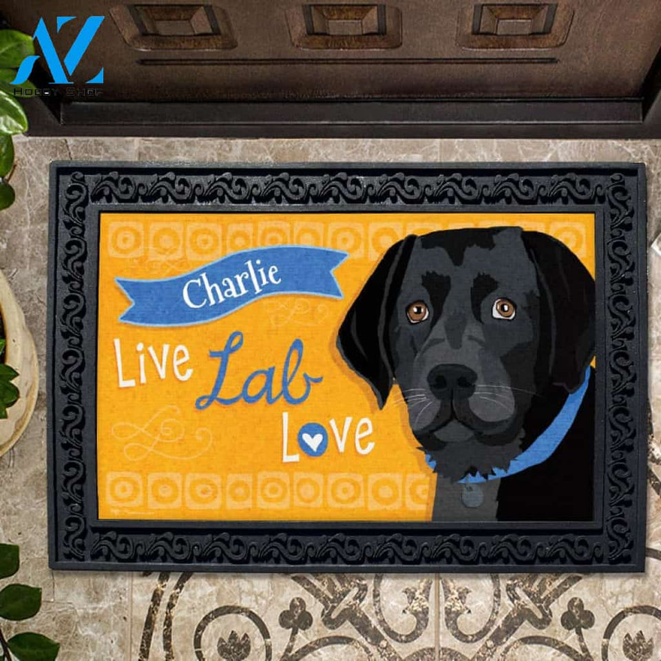 Personalized Black Labrador Doormat - 18" x 30"