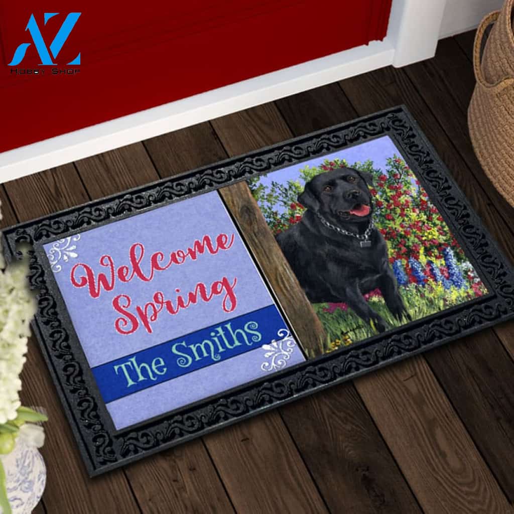 Personalized Black Labrador Retriever My Special Place Doormat - 18